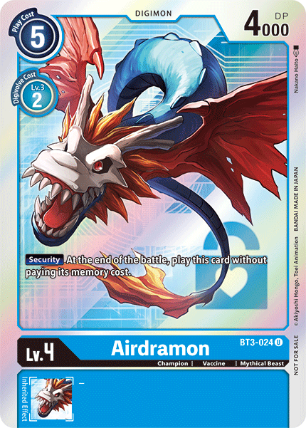 Airdramon [BT3-024] (Buy-A-Box Promo) [Release Special Booster Ver.1.5 Promos] | Mindsight Gaming