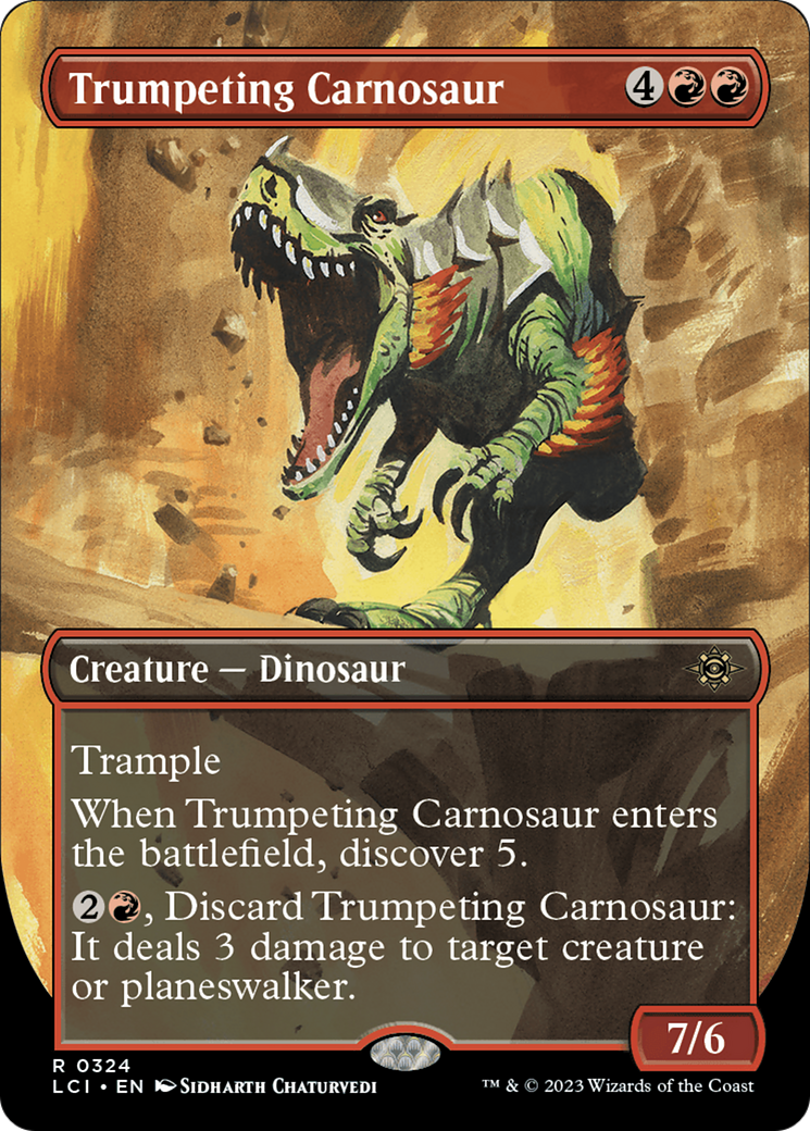 Trumpeting Carnosaur (Borderless) [The Lost Caverns of Ixalan] | Mindsight Gaming
