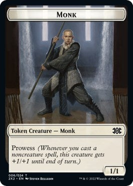 Wrenn and Six Emblem // Monk Double-sided Token [Double Masters 2022 Tokens] | Mindsight Gaming