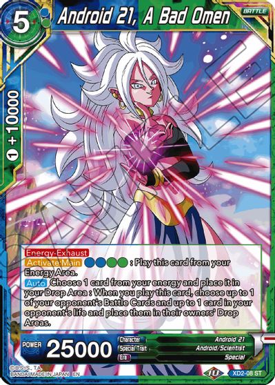 Android 21, A Bad Omen (Reprint) (XD2-08) [Battle Evolution Booster] | Mindsight Gaming