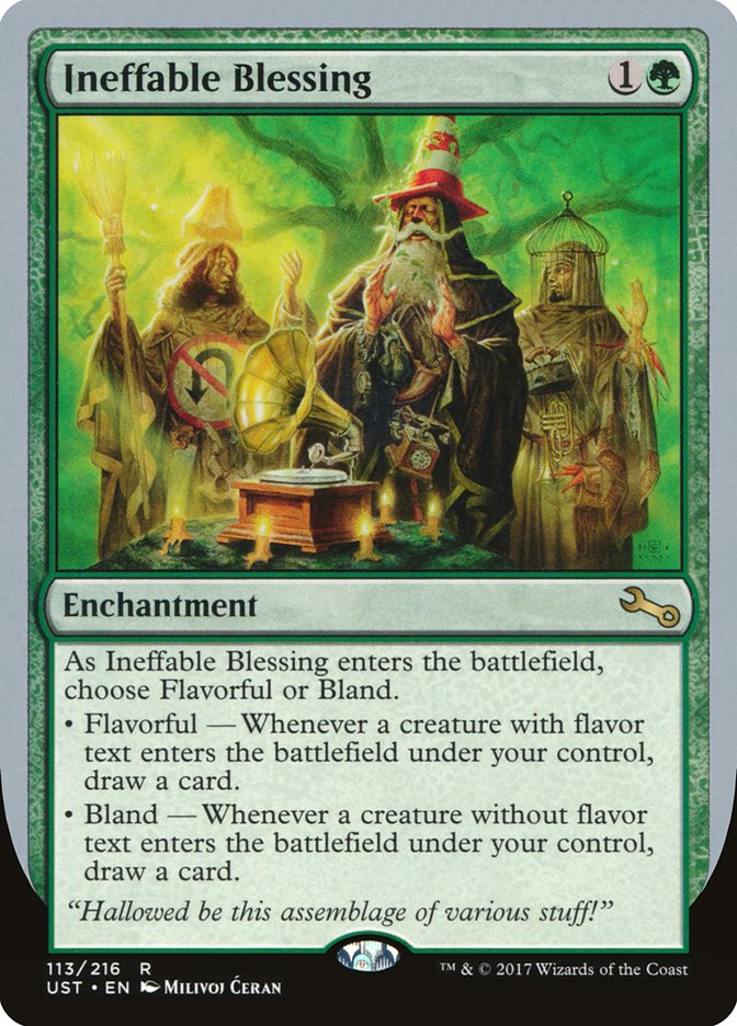 Ineffable Blessing ("choose Flavorful or Bland") [Unstable] | Mindsight Gaming
