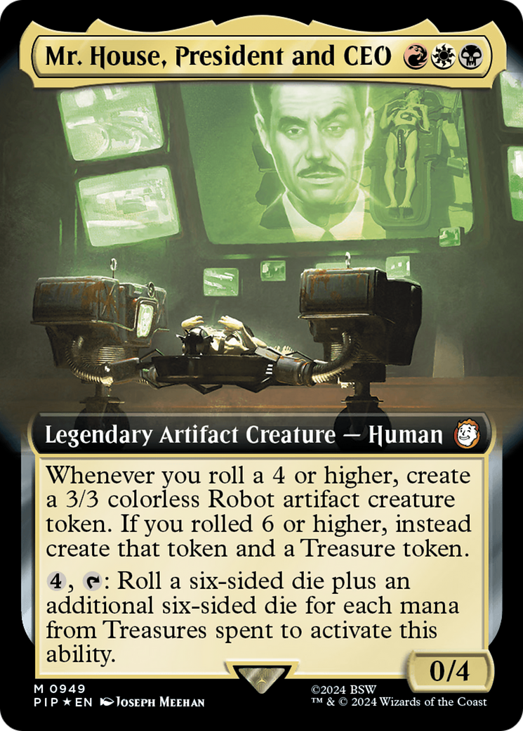 Mr. House, President and CEO (Extended Art) (Surge Foil) [Fallout] | Mindsight Gaming