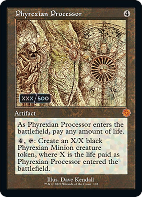 Phyrexian Processor (Retro Schematic) (Serial Numbered) [The Brothers' War Retro Artifacts] | Mindsight Gaming