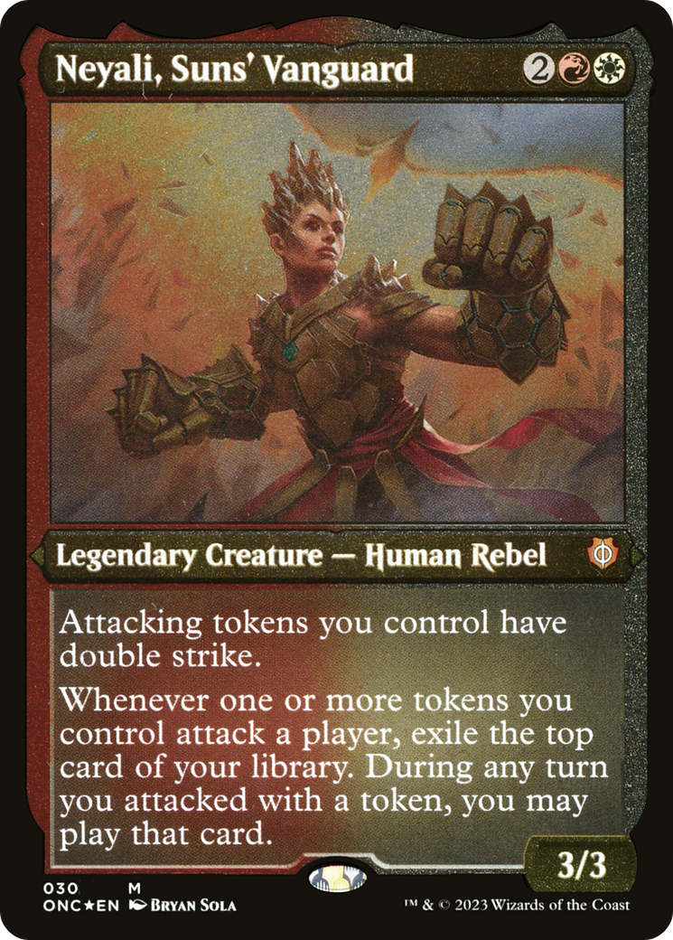 Neyali, Suns' Vanguard (Foil Etched) (Display Commander) [Phyrexia: All Will Be One Commander] | Mindsight Gaming