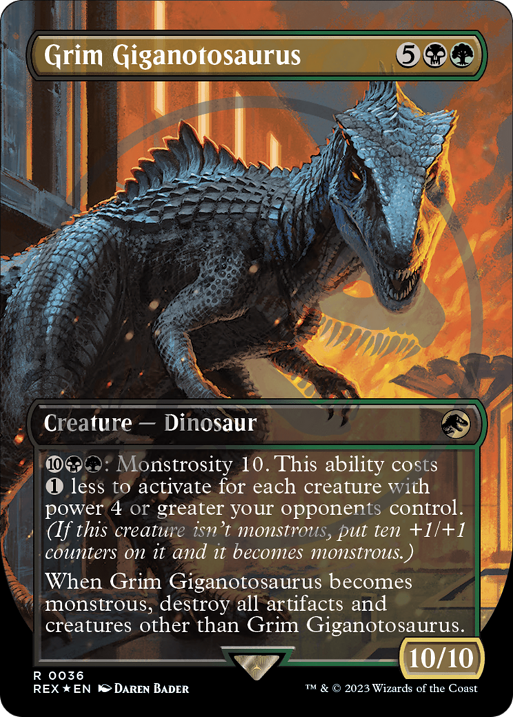 Grim Giganotosaurus Emblem (Borderless) [Jurassic World Collection Tokens] | Mindsight Gaming