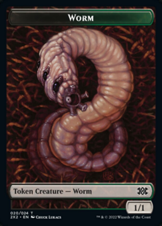Worm // Knight Double-sided Token [Double Masters 2022 Tokens] | Mindsight Gaming