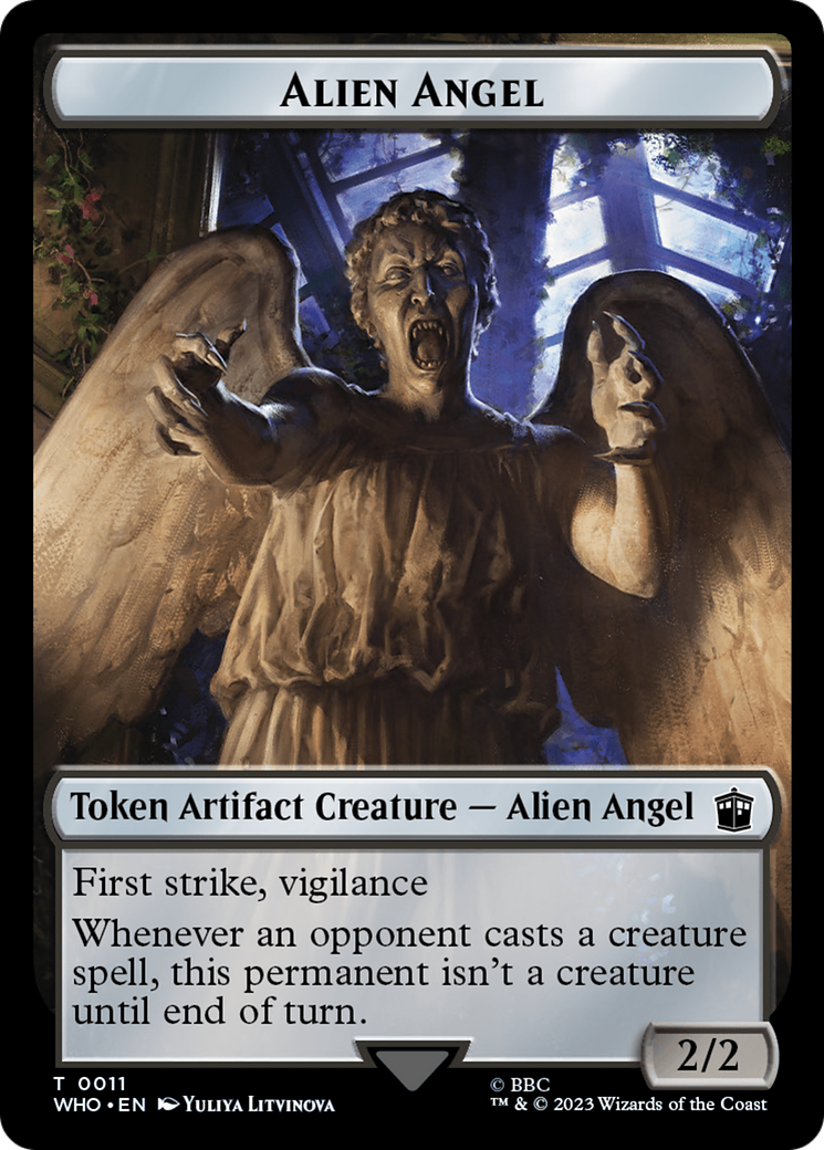 Alien Angel // Dinosaur Double-Sided Token [Doctor Who Tokens] | Mindsight Gaming