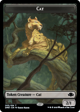 Zombie // Cat (003) Double-Sided Token [Dominaria Remastered Tokens] | Mindsight Gaming