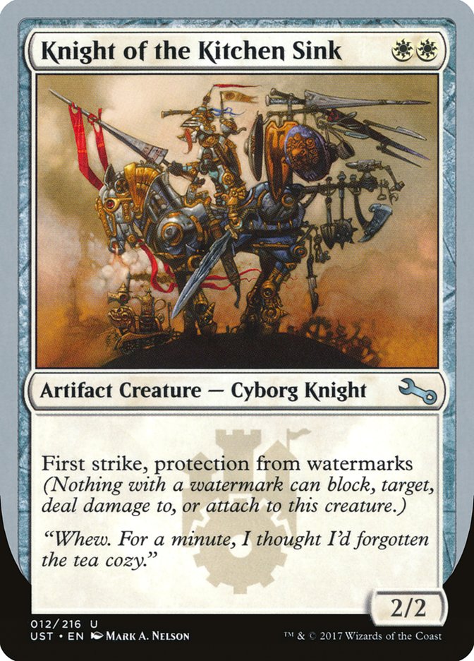Knight of the Kitchen Sink ("protection from watermarks") [Unstable] | Mindsight Gaming