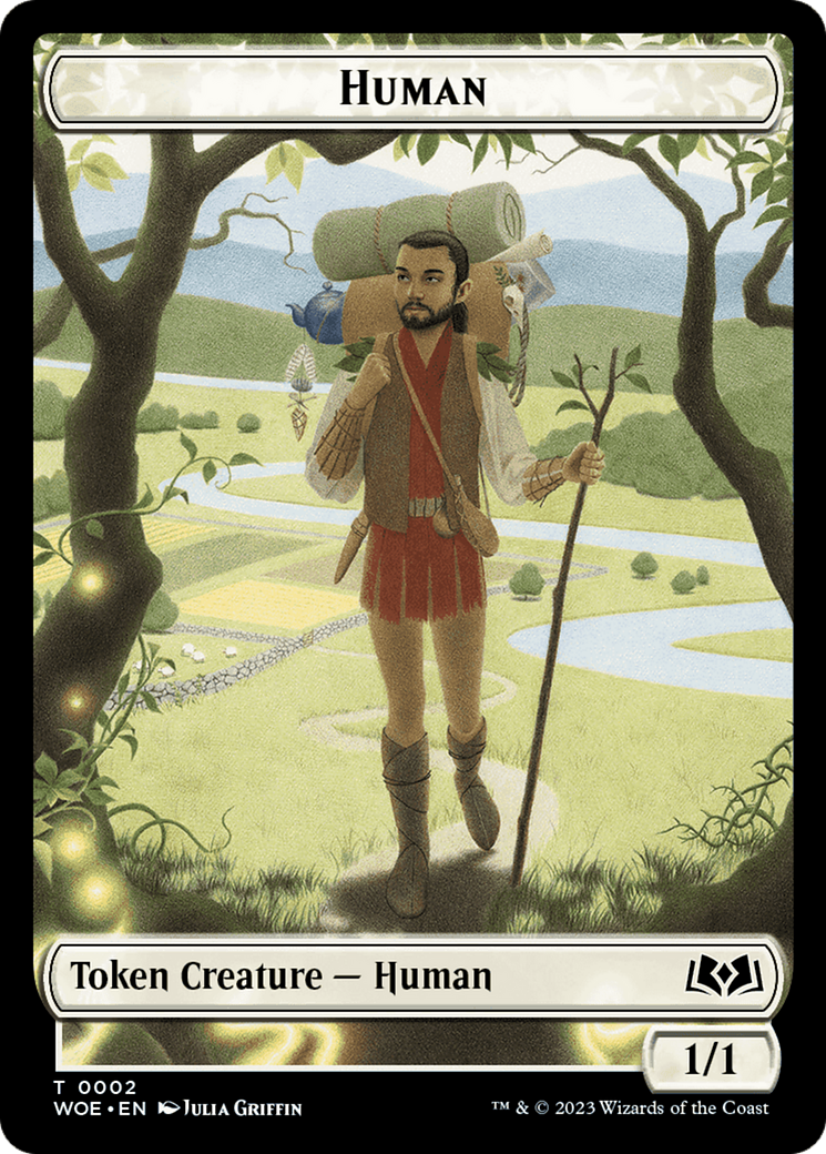 Human // Food (0011) Double-Sided Token [Wilds of Eldraine Tokens] | Mindsight Gaming