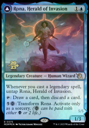 Rona, Herald of Invasion // Rona, Tolarian Obliterator [March of the Machine Prerelease Promos] | Mindsight Gaming