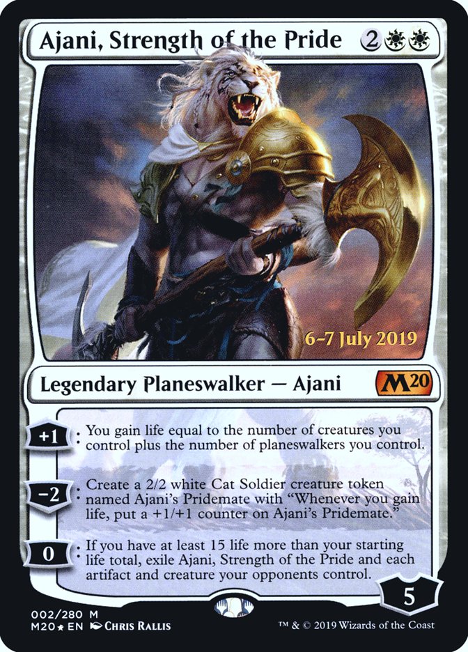 Ajani, Strength of the Pride  [Core Set 2020 Prerelease Promos] | Mindsight Gaming
