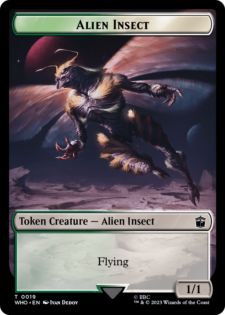 Alien Insect // Mutant Double-Sided Token [Doctor Who Tokens] | Mindsight Gaming