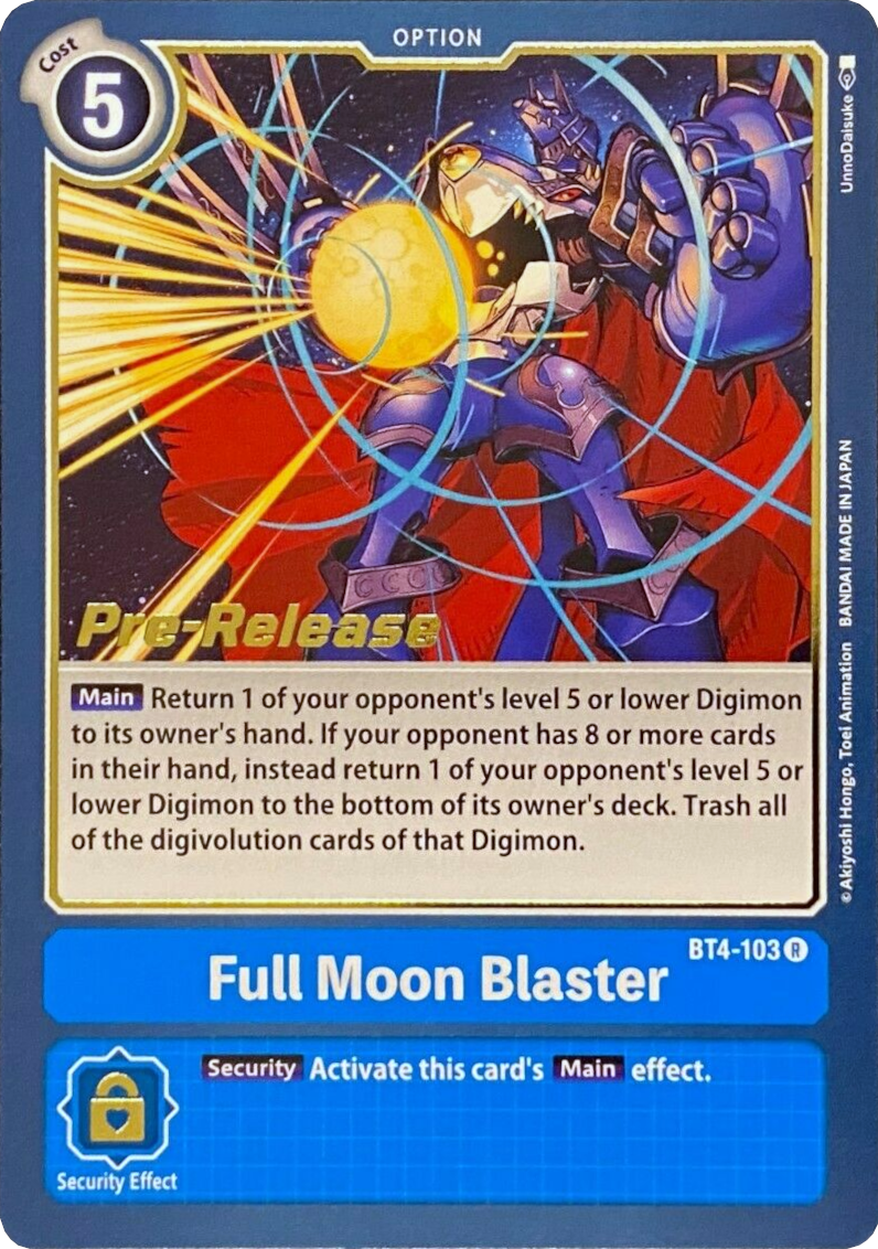 Full Moon Blaster [BT4-103] [Great Legend Pre-Release Promos] | Mindsight Gaming