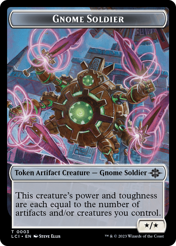 Gnome // Gnome Soldier Double-Sided Token [The Lost Caverns of Ixalan Tokens] | Mindsight Gaming