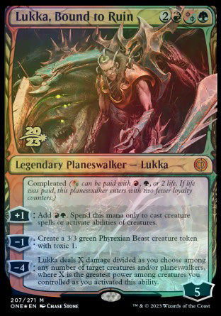 Lukka, Bound to Ruin [Phyrexia: All Will Be One Prerelease Promos] | Mindsight Gaming