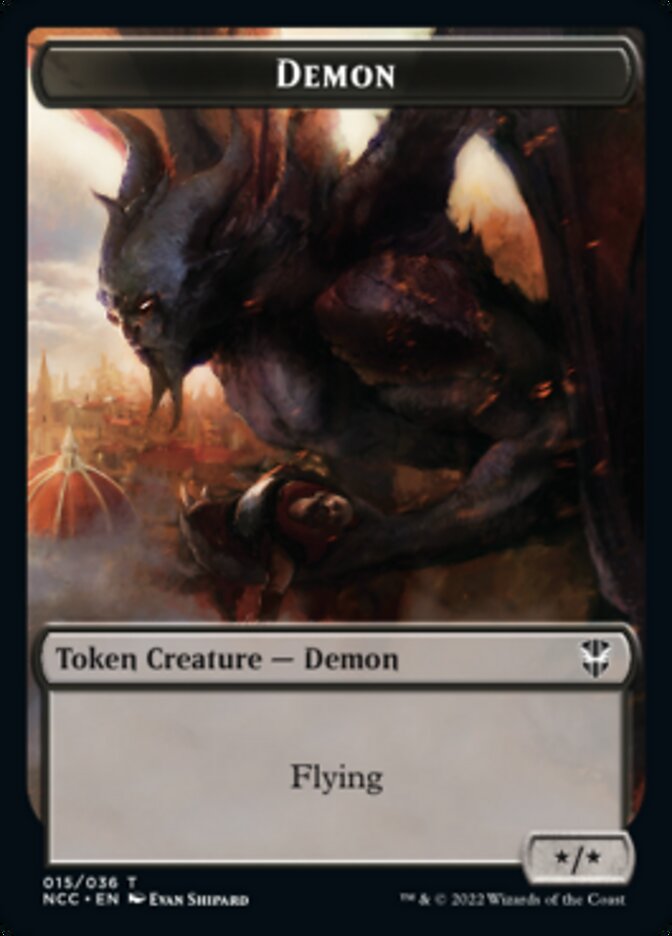 Demon // Copy Double-sided Token [Streets of New Capenna Commander Tokens] | Mindsight Gaming