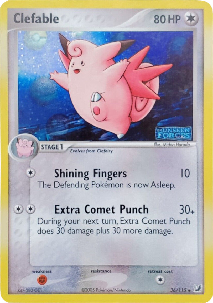 Clefable (36/115) (Stamped) [EX: Unseen Forces] | Mindsight Gaming