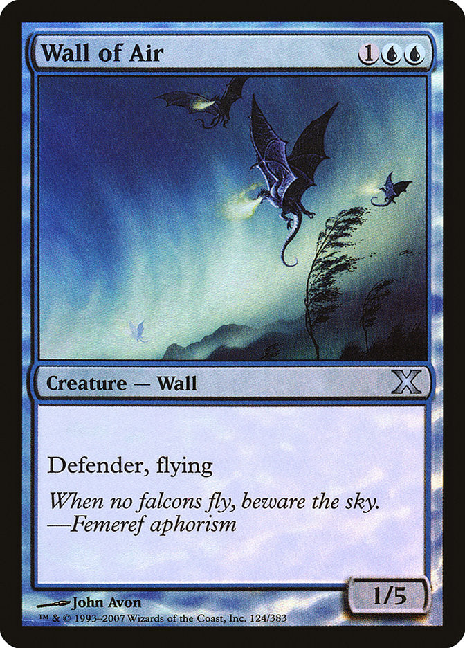 Wall of Air (Premium Foil) [Tenth Edition] | Mindsight Gaming