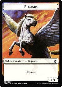 Pegasus // Human Double-sided Token [Commander 2019 Tokens] | Mindsight Gaming