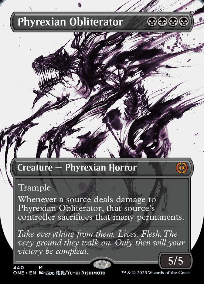 Phyrexian Obliterator (Borderless Ichor Step-and-Compleat Foil) [Phyrexia: All Will Be One] | Mindsight Gaming