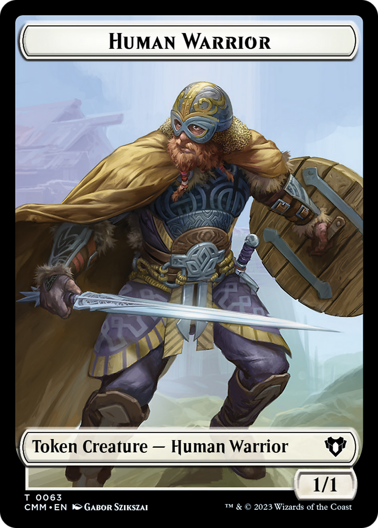 Human Warrior // Zombie Army Double-Sided Token [Commander Masters Tokens] | Mindsight Gaming