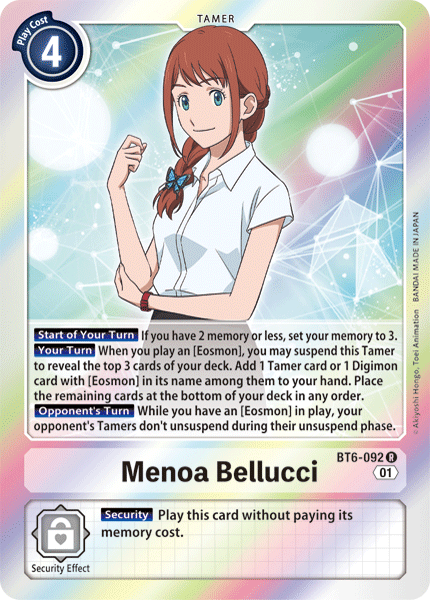 Menoa Bellucci [BT6-092] [Double Diamond] | Mindsight Gaming