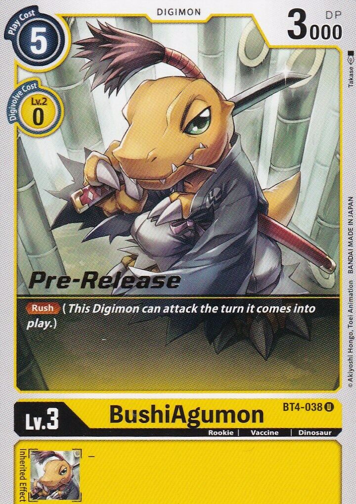 BushiAgumon [BT4-038] [Great Legend Pre-Release Promos] | Mindsight Gaming