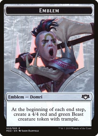 Emblem - Domri, Chaos Bringer [Mythic Edition Tokens] | Mindsight Gaming