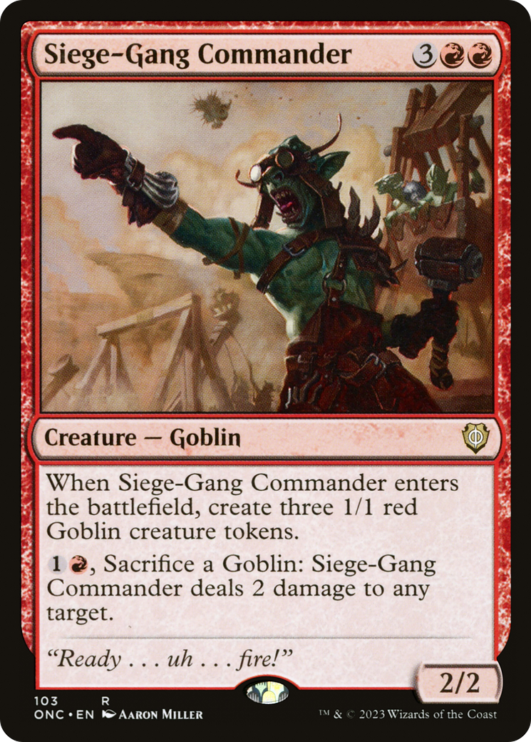 Siege-Gang Commander [Phyrexia: All Will Be One Commander] | Mindsight Gaming
