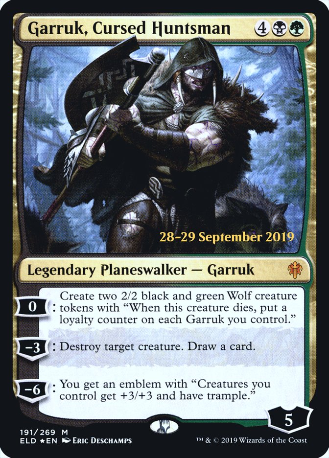 Garruk, Cursed Huntsman  [Throne of Eldraine Prerelease Promos] | Mindsight Gaming