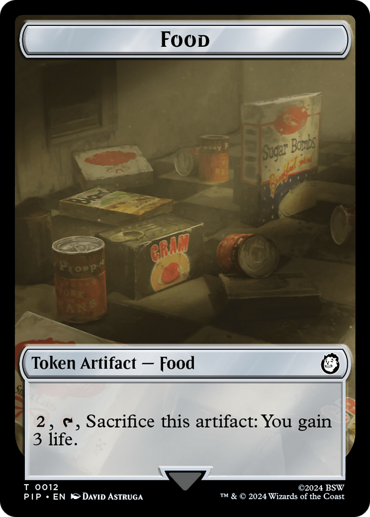 Warrior // Food (0012) Double-Sided Token [Fallout Tokens] | Mindsight Gaming