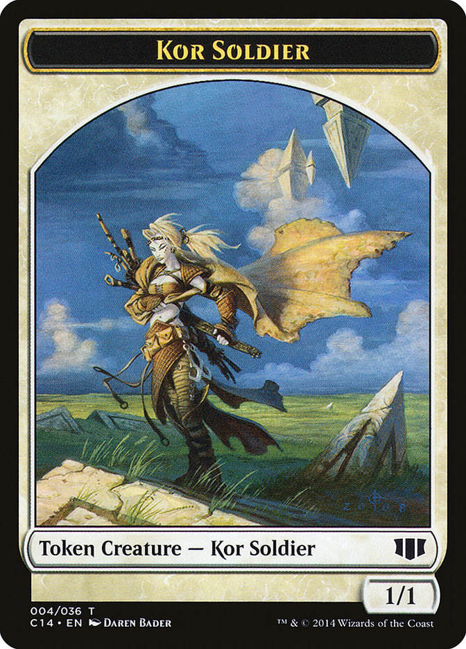 Kor Soldier // Pegasus Double-sided Token [Commander 2014 Tokens] | Mindsight Gaming