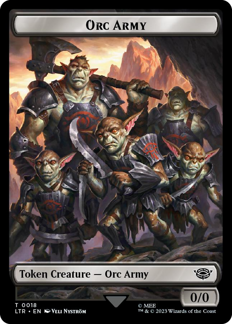 Orc Army (0018) // Food (0024) Double-Sided Token (Surge Foil) [The Lord of the Rings: Tales of Middle-Earth Tokens] | Mindsight Gaming