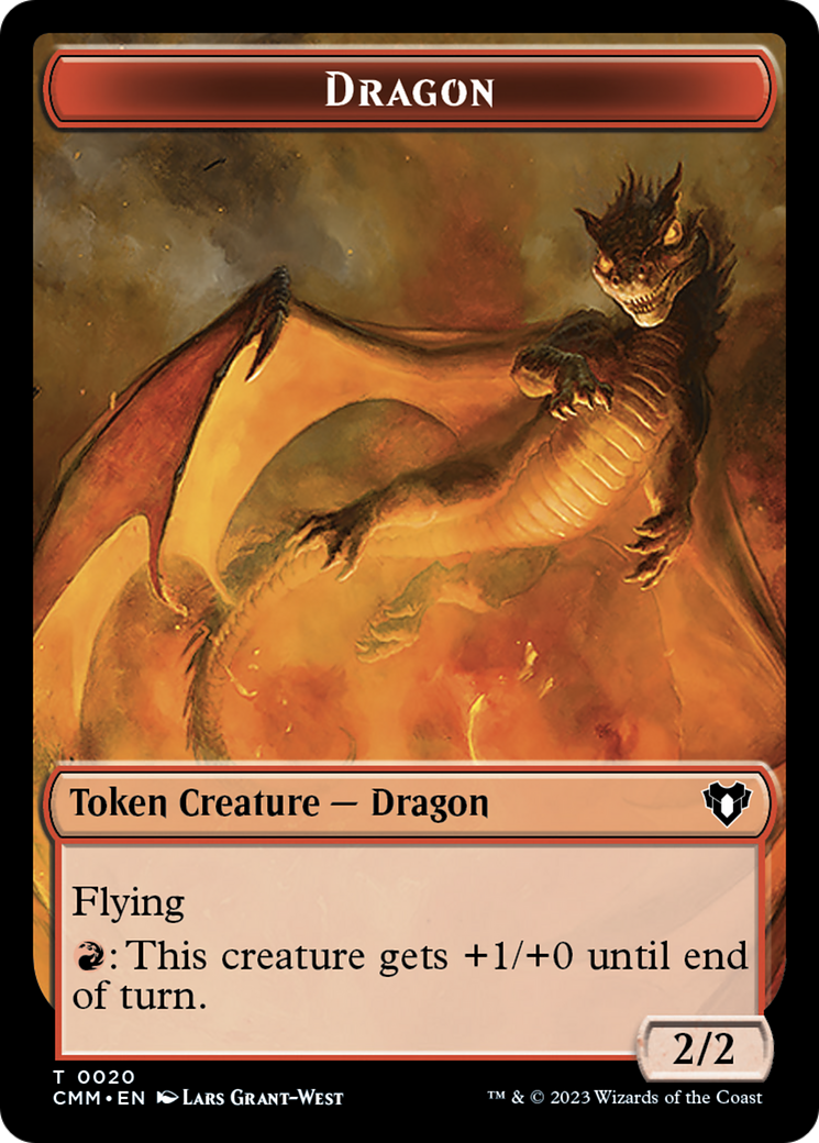 Treasure // Dragon (0020) Double-Sided Token [Commander Masters Tokens] | Mindsight Gaming