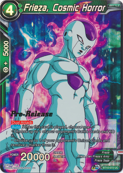 Frieza, Cosmic Horror (BT10-072) [Rise of the Unison Warrior Prerelease Promos] | Mindsight Gaming