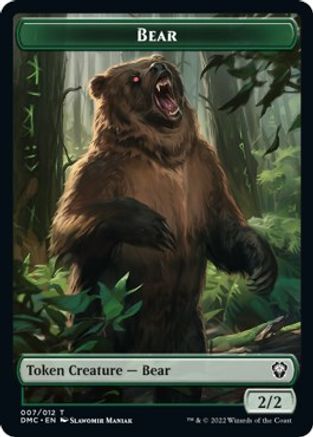 Kavu // Bear Double-sided Token [Dominaria United Commander Tokens] | Mindsight Gaming
