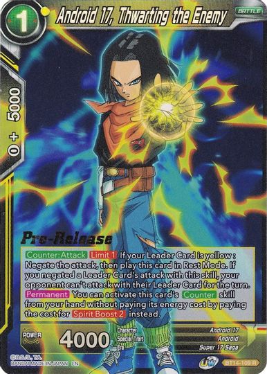 Android 17, Thwarting the Enemy (BT14-109) [Cross Spirits Prerelease Promos] | Mindsight Gaming