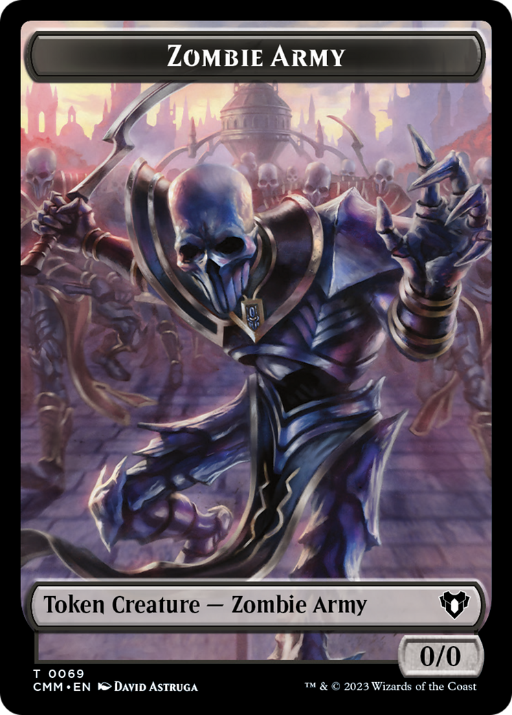 Human Warrior // Zombie Army Double-Sided Token [Commander Masters Tokens] | Mindsight Gaming