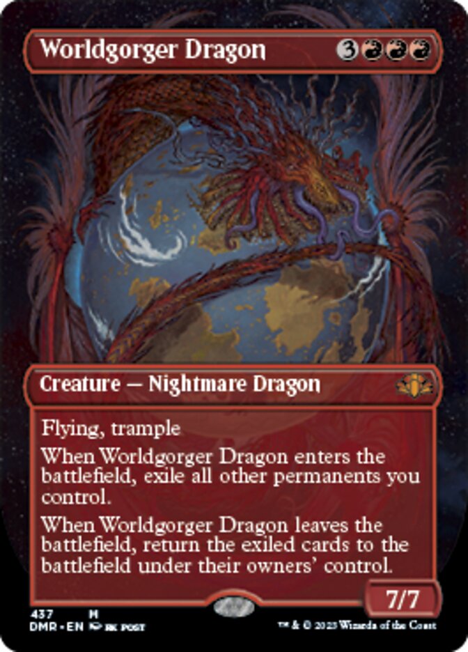 Worldgorger Dragon (Borderless Alternate Art) [Dominaria Remastered] | Mindsight Gaming