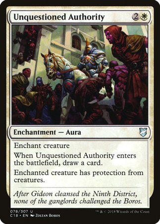 Unquestioned Authority [Commander 2018] | Mindsight Gaming