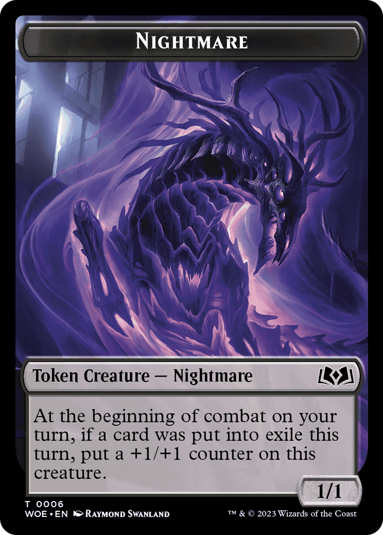 Nightmare // Food (0010) Double-Sided Token [Wilds of Eldraine Tokens] | Mindsight Gaming