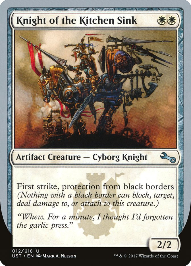 Knight of the Kitchen Sink ("protection from black border") [Unstable] | Mindsight Gaming
