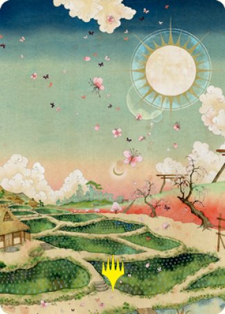 Plains 1 Art Card (Gold-Stamped Signature) [Kamigawa: Neon Dynasty Art Series] | Mindsight Gaming