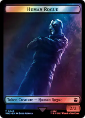 Human Rogue // Dinosaur Double-Sided Token (Surge Foil) [Doctor Who Tokens] | Mindsight Gaming