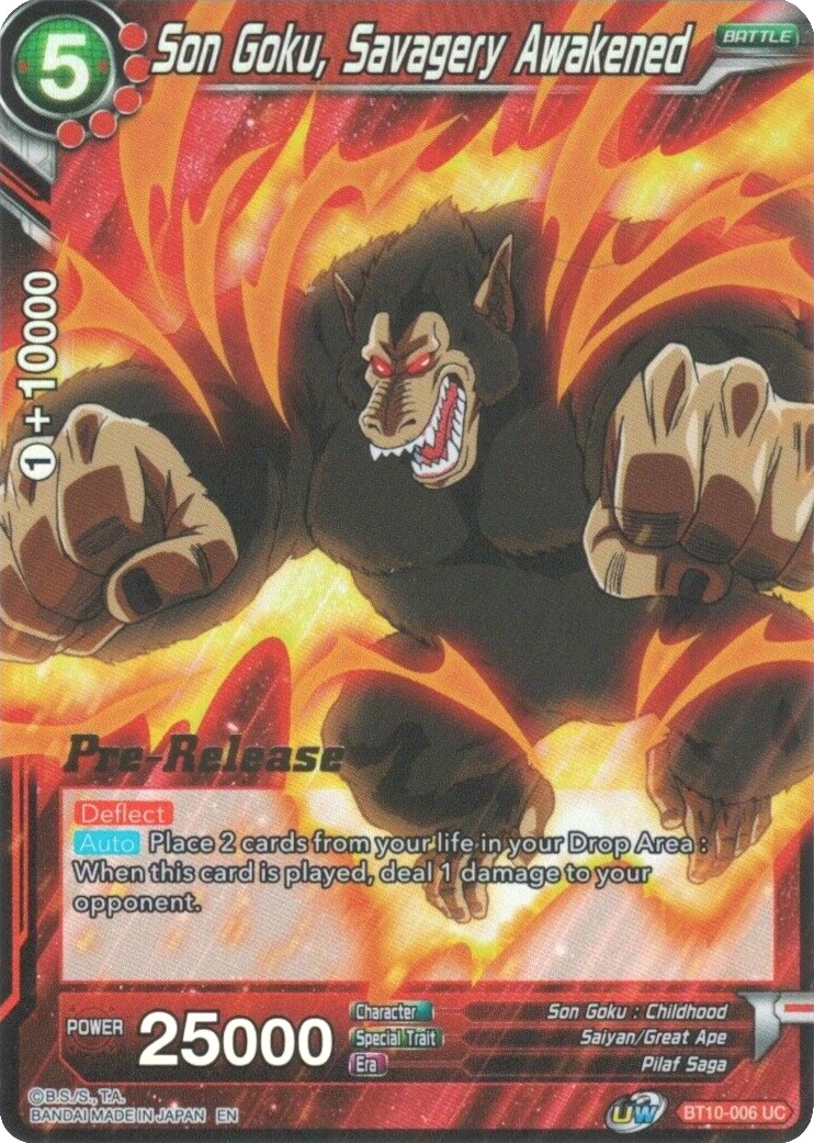 Son Goku, Savagery Awakened (BT10-006) [Rise of the Unison Warrior Prerelease Promos] | Mindsight Gaming
