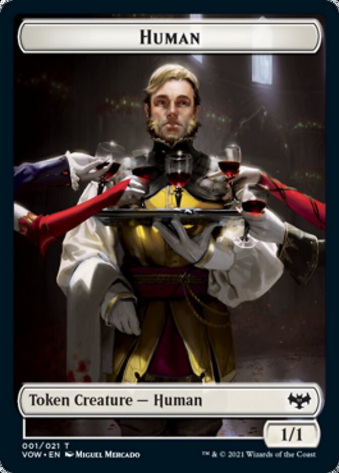 Human (001) // Treasure Double-sided Token [Innistrad: Crimson Vow Tokens] | Mindsight Gaming
