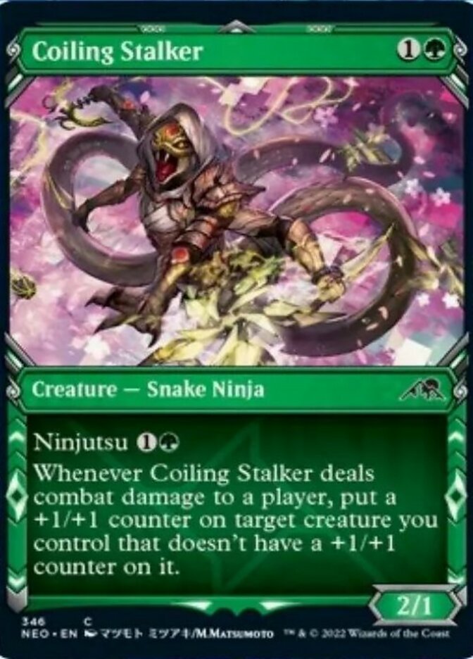 Coiling Stalker (Showcase Ninja) [Kamigawa: Neon Dynasty] | Mindsight Gaming