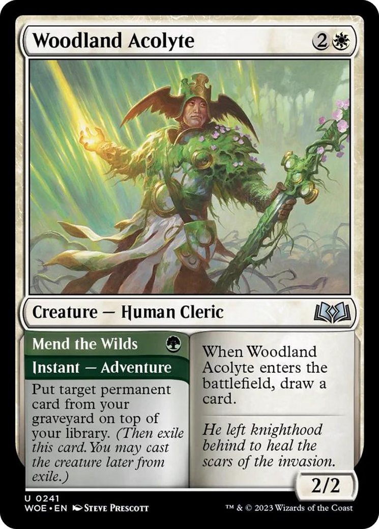Woodland Acolyte // Mend the Wilds [Wilds of Eldraine] | Mindsight Gaming