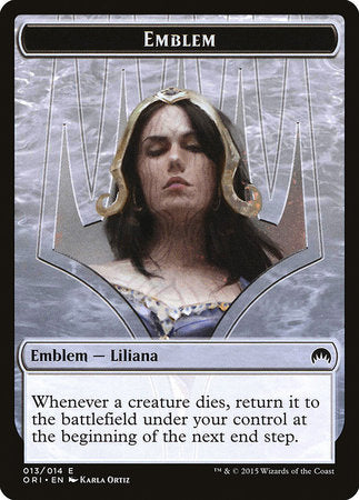 Emblem - Liliana, Defiant Necromancer [Magic Origins Tokens] | Mindsight Gaming